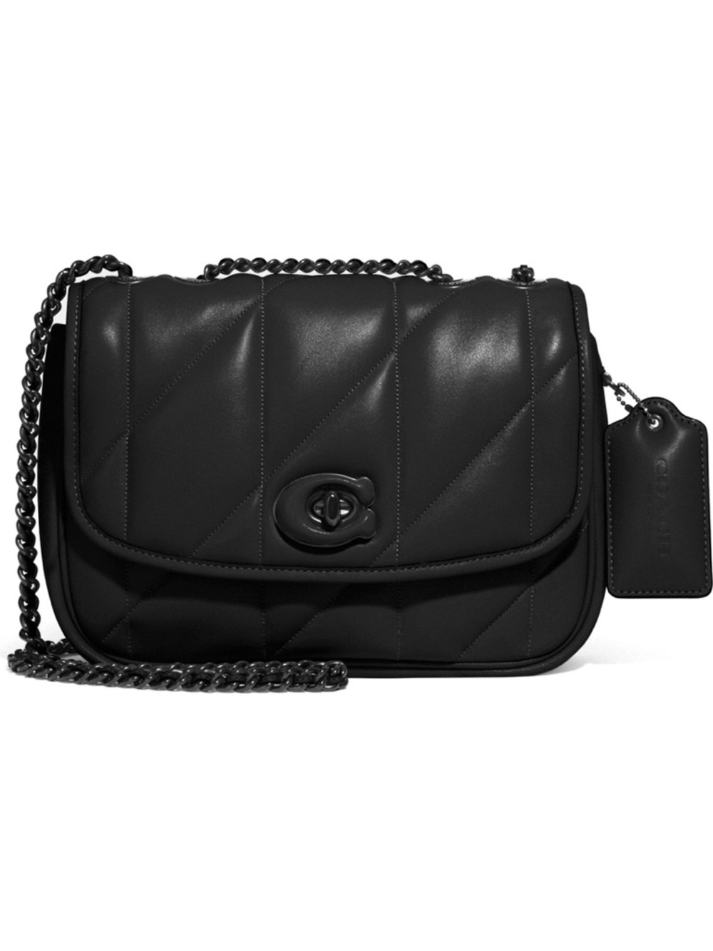 Coach Nappa Leather Pillow Madison Shoulder Bag With Quilting In Black